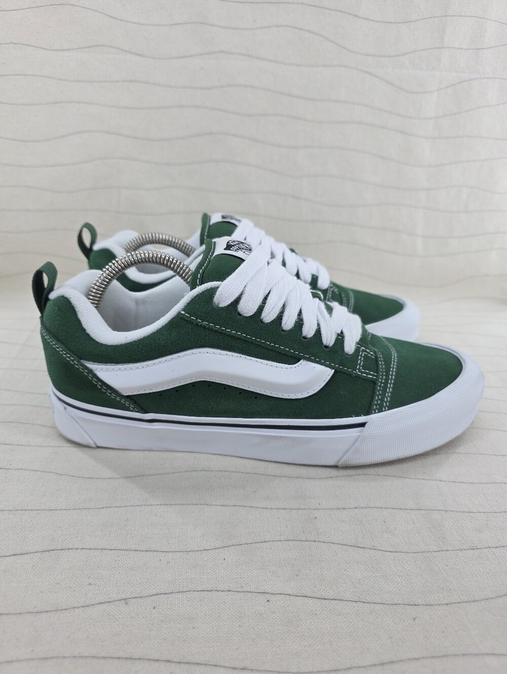 Vans Unisex Knu Skool Green Suede White Skate Shoes Gum Soles Sz 8 Men/ 9.5 Wom
